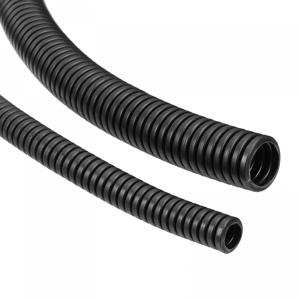 sourcing map gaine câble tube ondulé PP 6,5 mm noir 3 m + 2 m