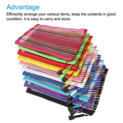 sourcing map A5 pochette zippée maille multicolore lot 10 nylon