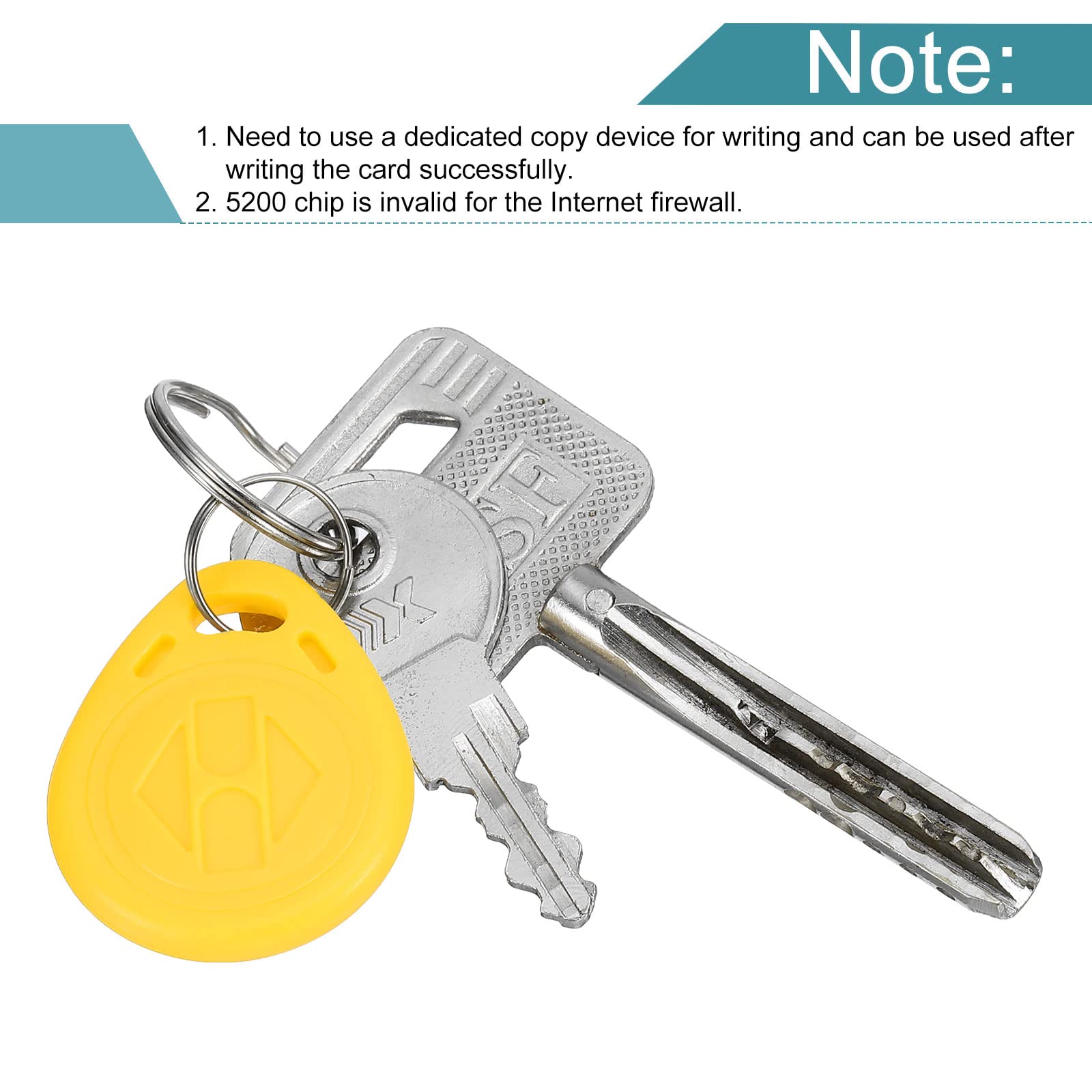 Sourcing Map Electronics Badge RFID 125KHz 5200 Jaune x12 Copiable