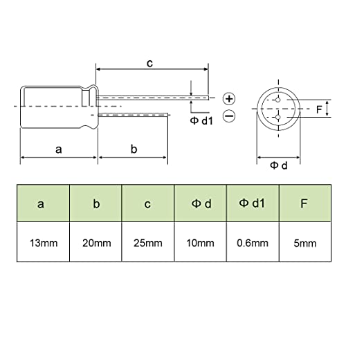 sourcing map 10uF 400V condensateur électrolytique 10x13mm lot 10