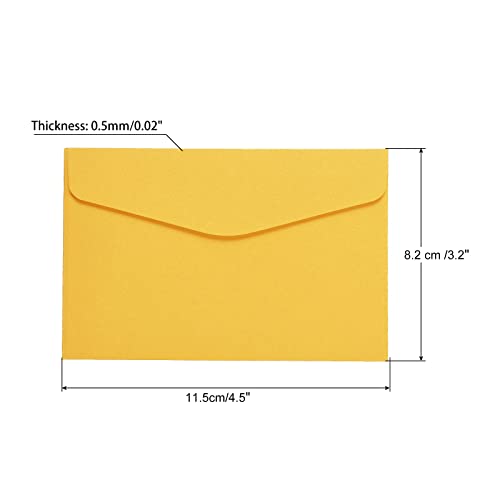 sourcing map Mini Enveloppes Jaune 100 pcs 8,2x11,5cm papier