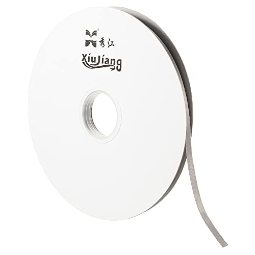 sourcing map Ruban Satin Gris 7mm x 91,4m Rouleau Polyester