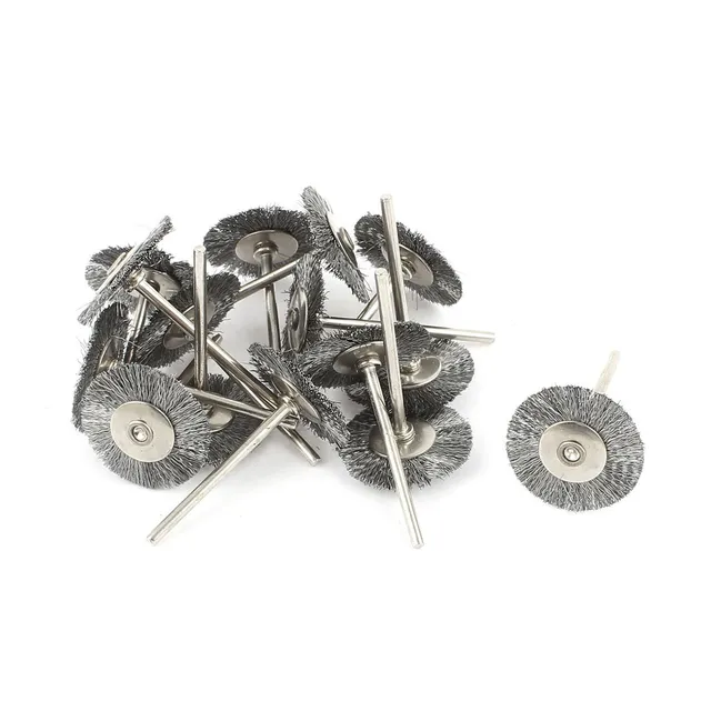 sourcingmap Lot 16 Roues Brosse Métallique Tige 2,3mm 25mm