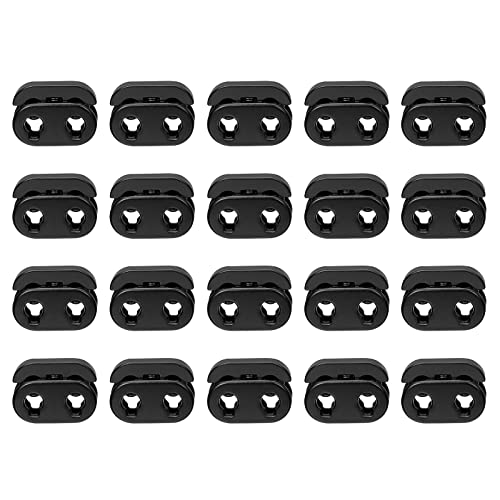 sourcing map Arrêt Cordon Noir 15mm Lot de 20