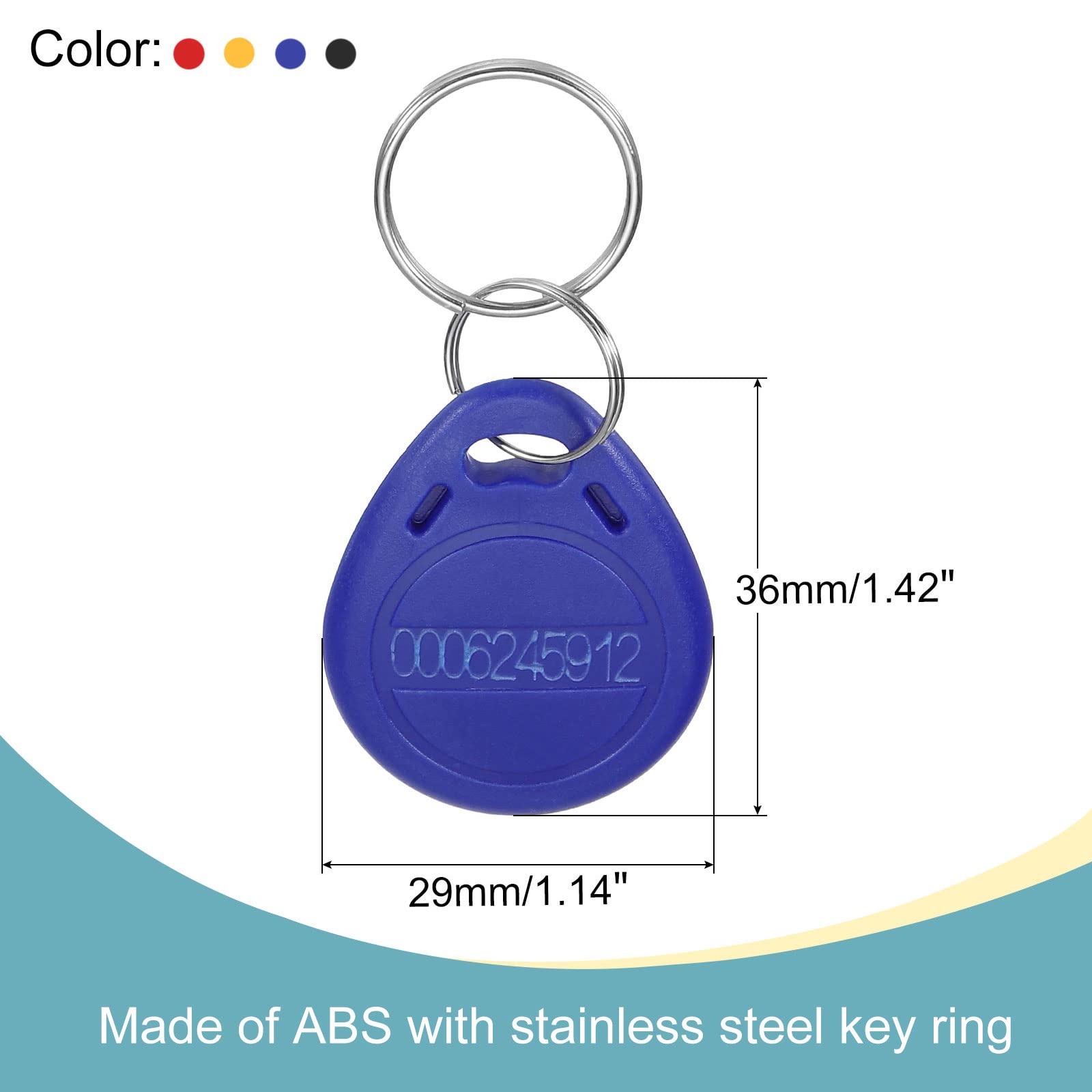 Sourcing Map Electronics Badge RFID 125KHz 4 Couleurs x20 Lecture Seule