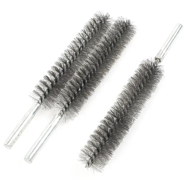Sourcing Map Industrial brosse tube inox 3 pcs 25 mm 17 cm