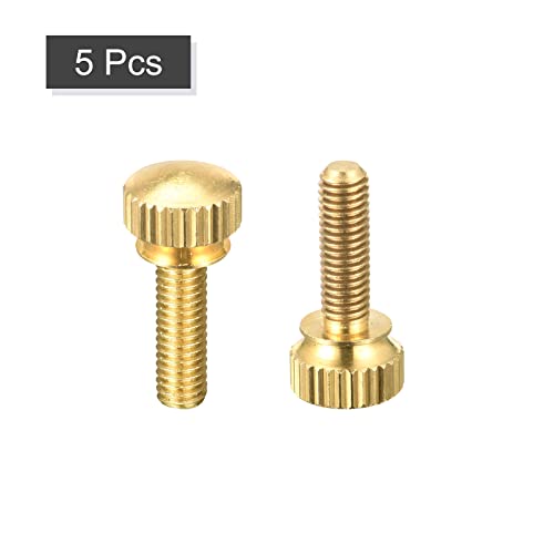 Sourcingmap Vis moletées laiton M5x16 mm tête ronde lot 5