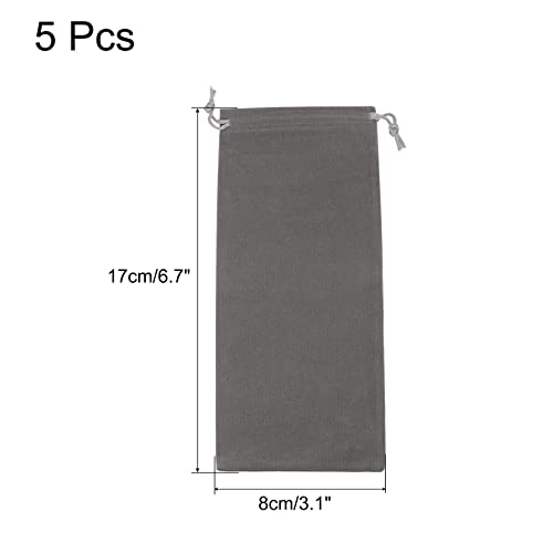Sourcing Map pochette microfibre gris 17x8cm lot 5 lunettes