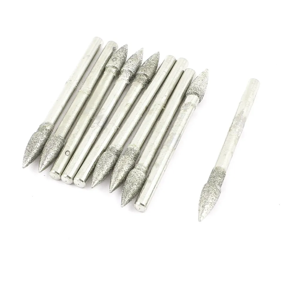 sourcing map fraise diamant conique 3x4 mm lot 10