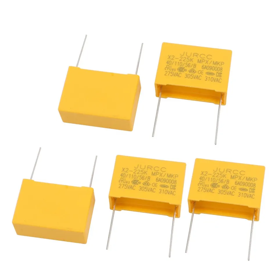 Sourcing Map condensateur film polyester 310VAC 2.2uF jaune 5pcs