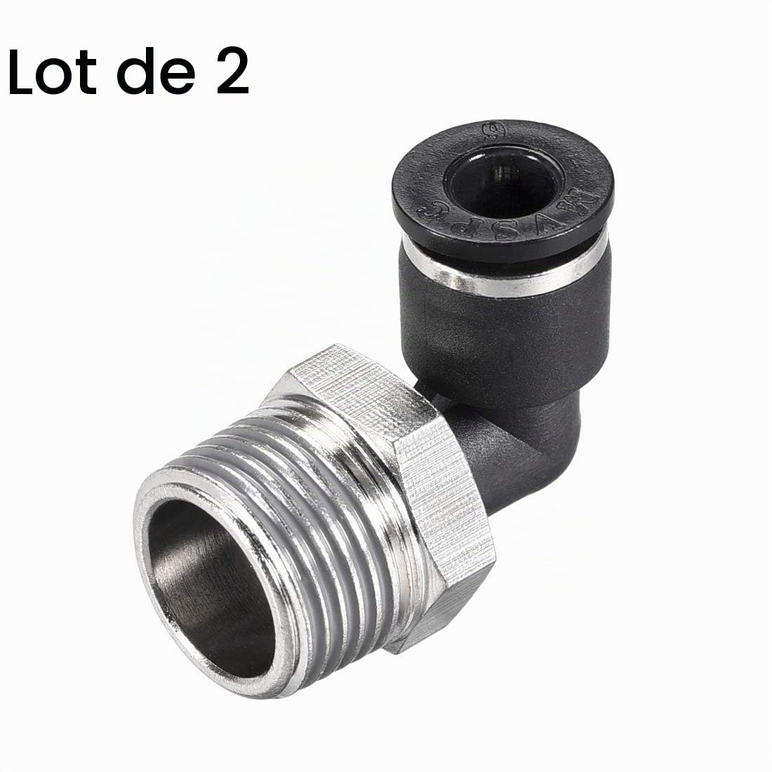 Sourcing Map MPL6-03 Raccord Pneumatique Coudé 6mm Lot 2
