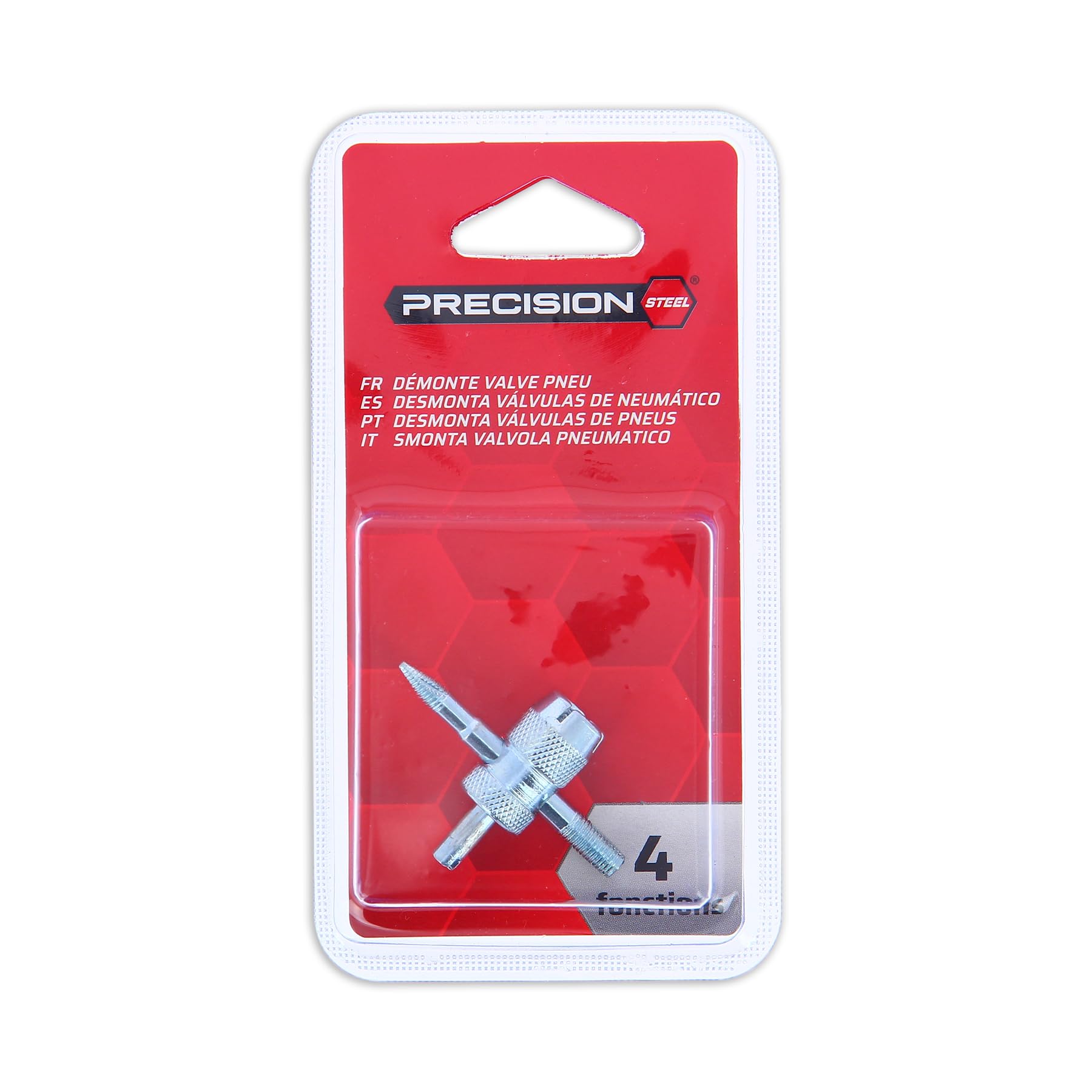 PRECISION STEEL Démonte-valve 4 fonctions Schrader