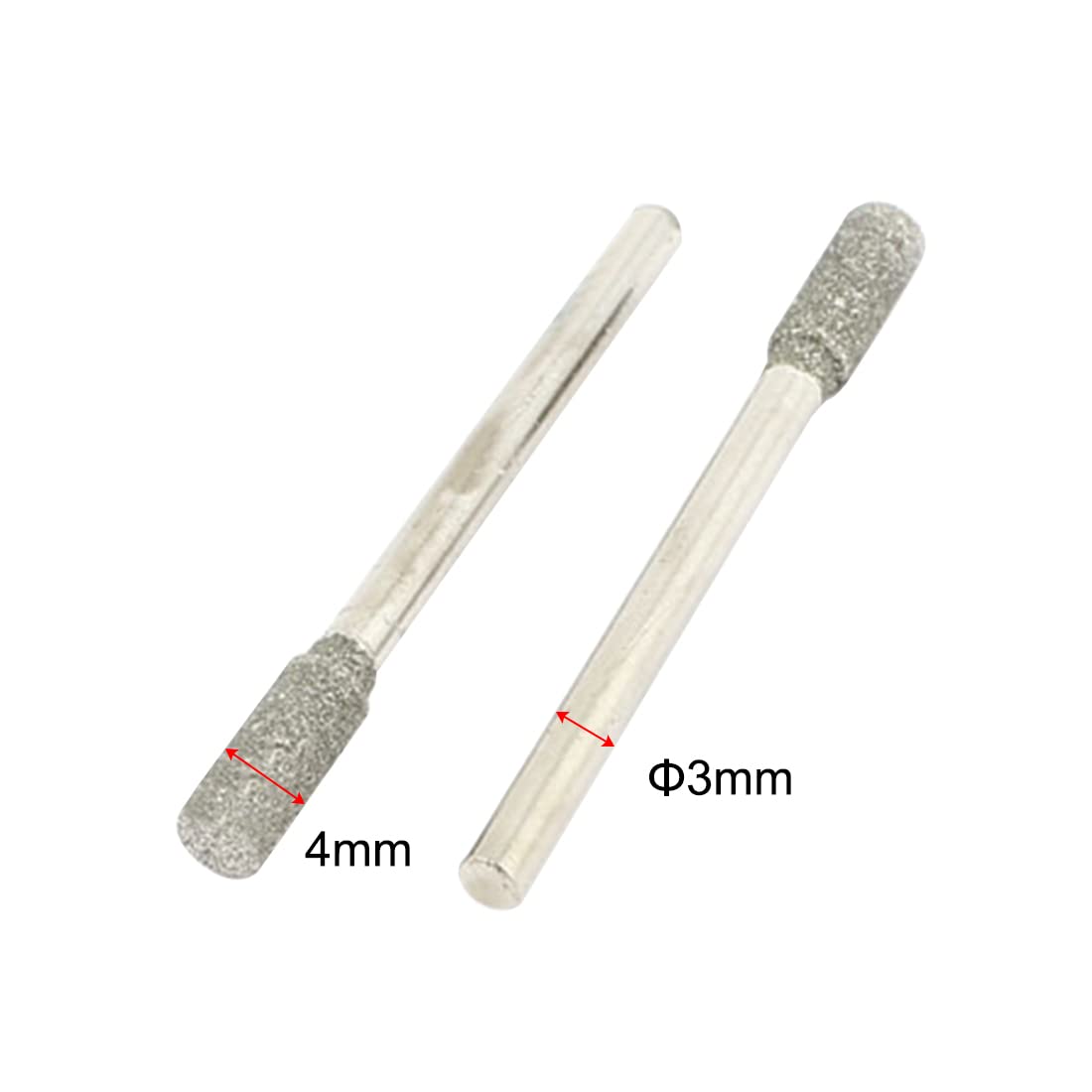Sourcingmap pointe montée diamant 3 mm tige 4 mm tête lot 6