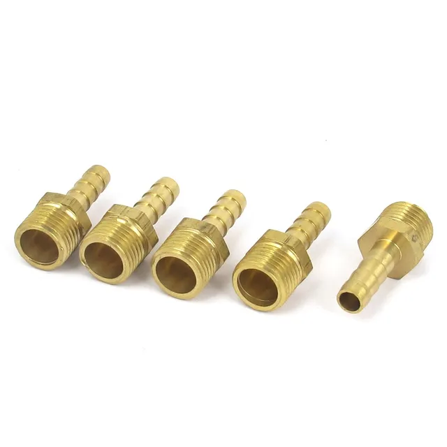 sourcingmap Raccord Cannelé Laiton 1/4BSP 6mm Droit Lot 5