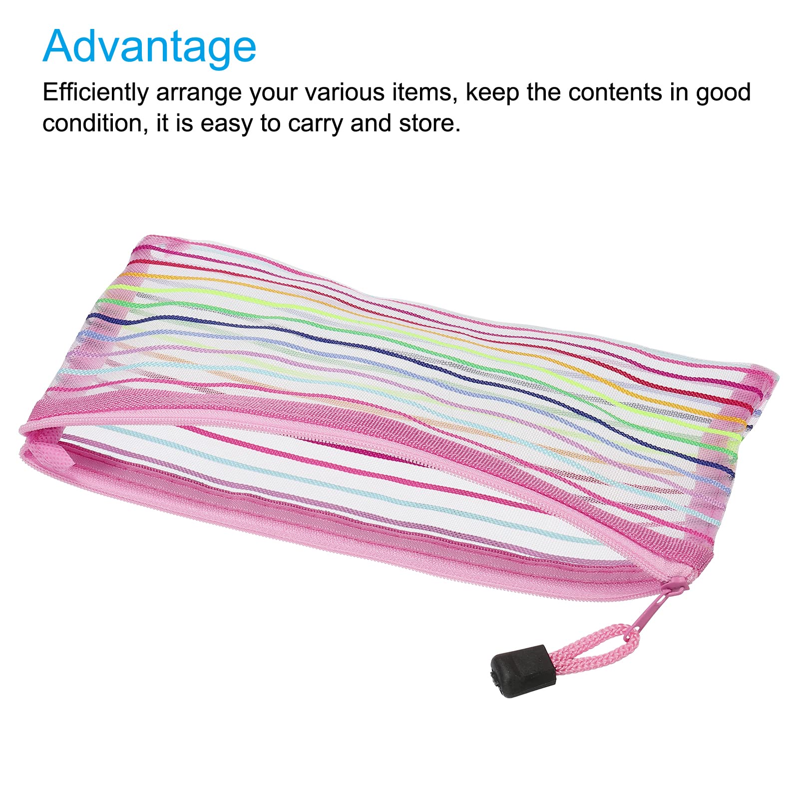 sourcing map B6 pochette maille zippée rose lot de 6 nylon