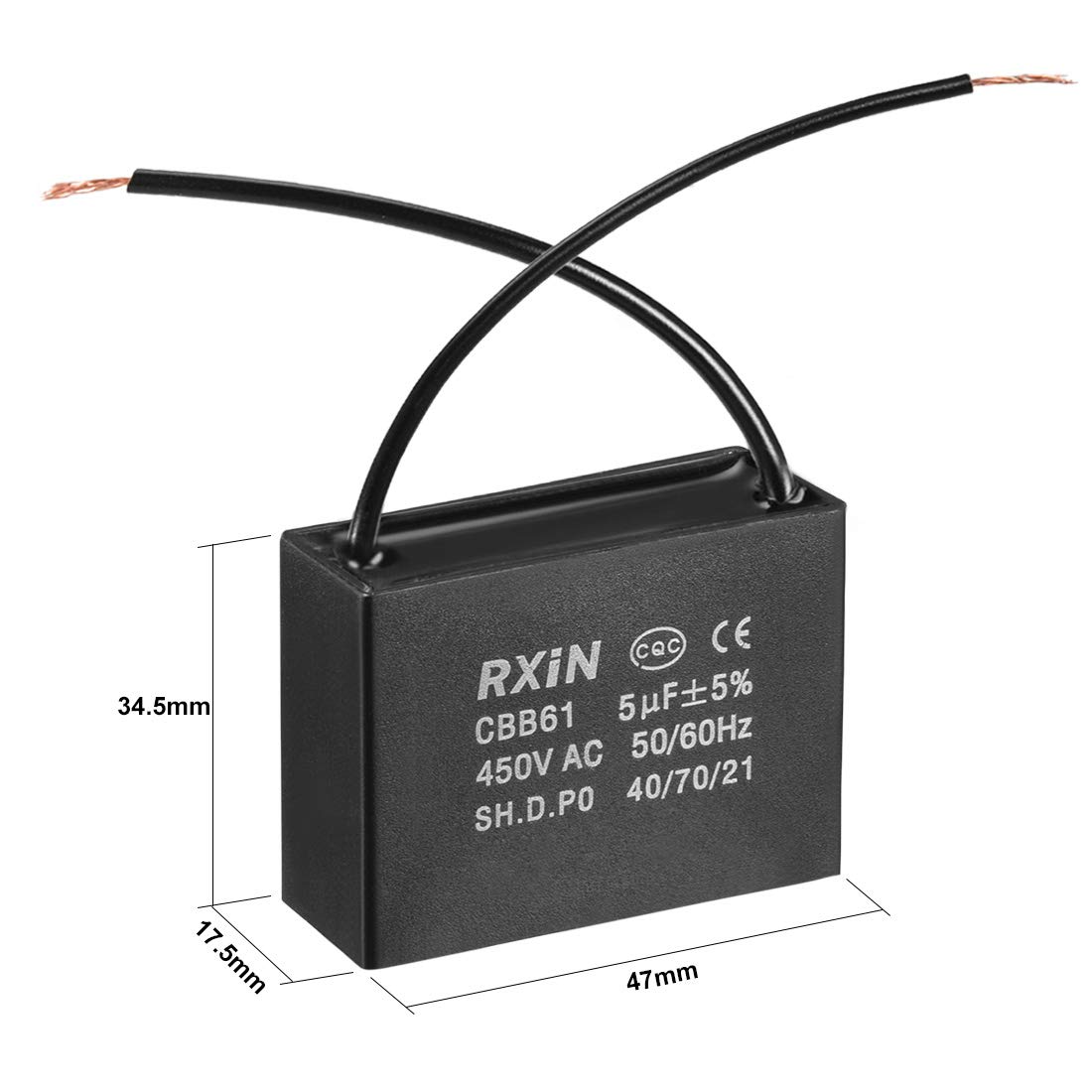 Sourcing Map Industrial condensateur CBB61 5uF 450V lot 3