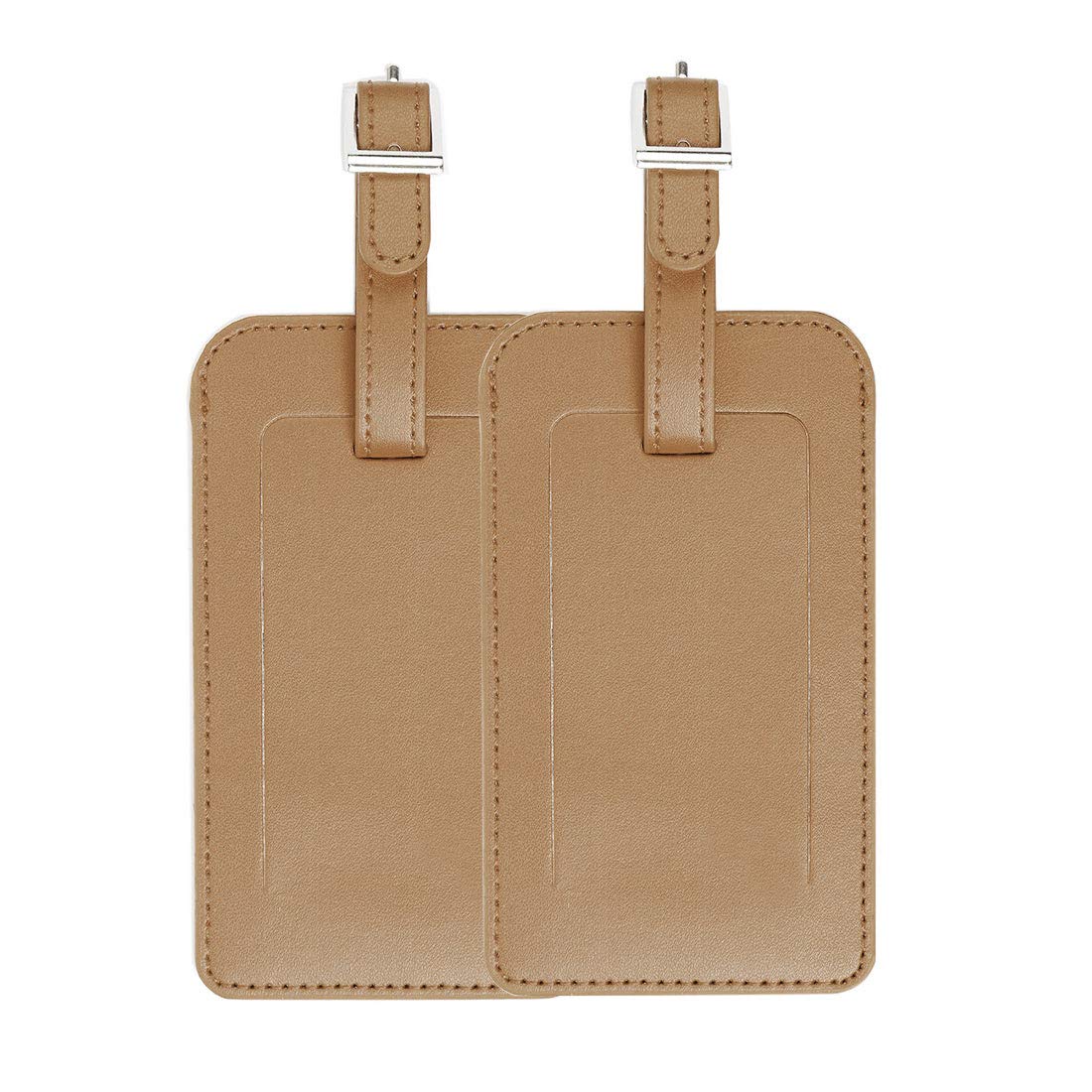 Sourcingmap Home étiquette bagage marron PU lot 2