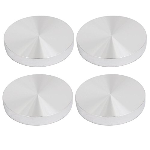 Sourcingmap Home disque aluminium table verre argent lot 4 M8