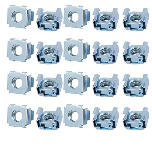 sourcing map Écrou cage M8 rack serveur 20pcs acier argent
