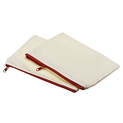 Sourcingmap Office pochette toile zip rouge 20x14 cm 4 pcs