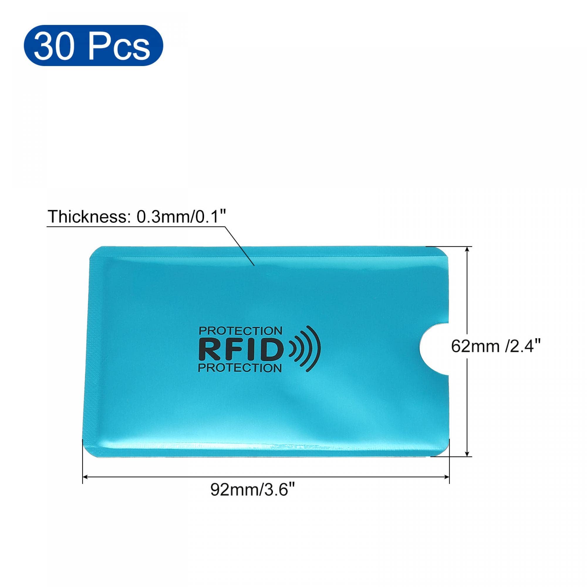 sourcing map Étui carte RFID bleu clair lot de 30