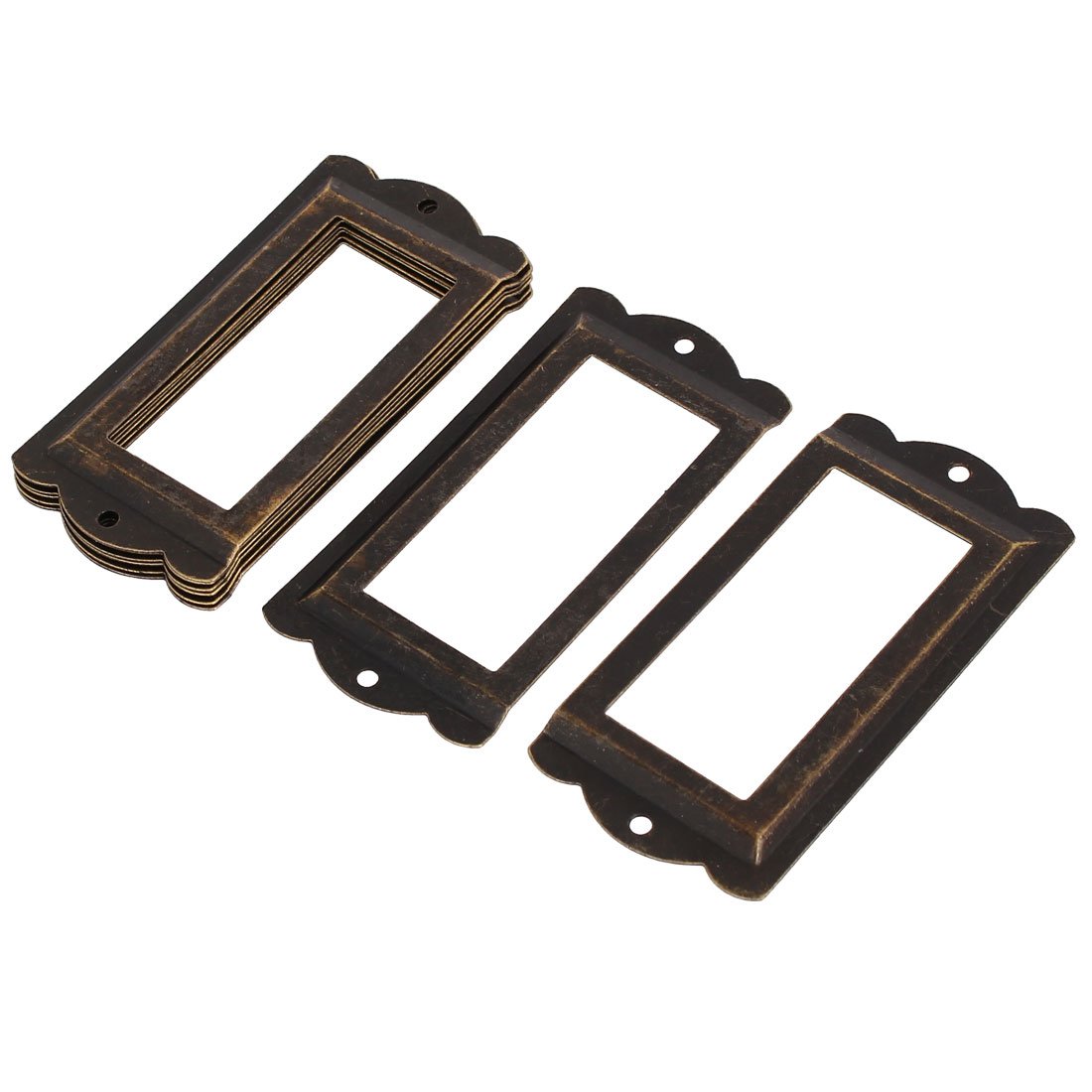sourcing map Porte-Étiquette 85x42mm Bronze 8pcs avec vis