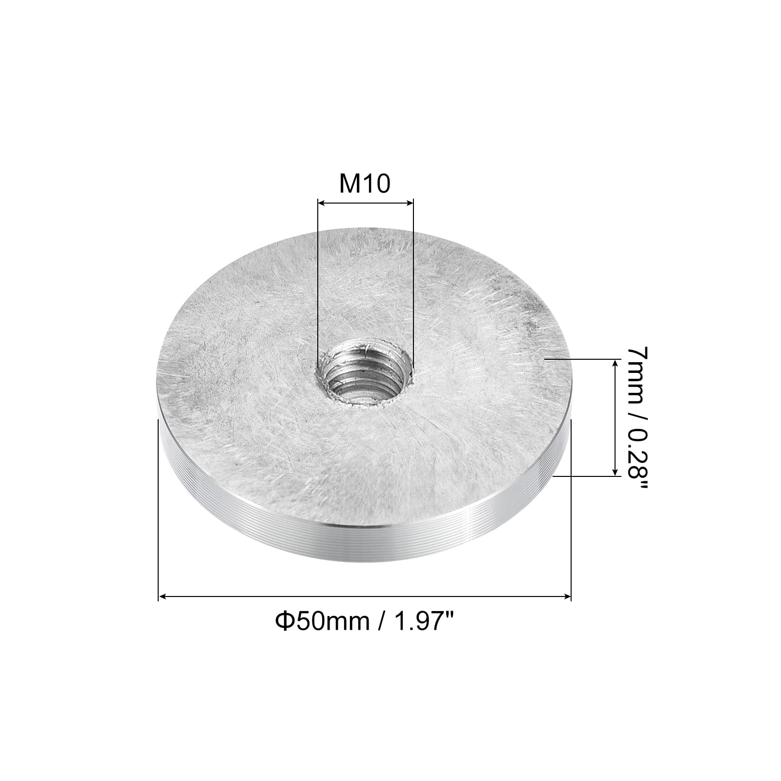 SOURCINGMAP Disque Aluminium Rond Argent 50mm Trou M10