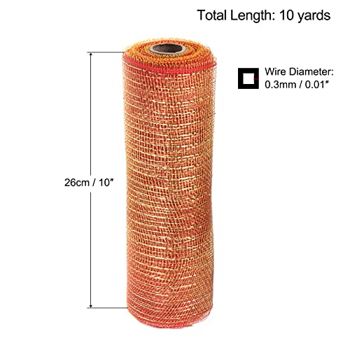 sourcing map Home Garden ruban toile jute rouge or 10 pouces 10 yards
