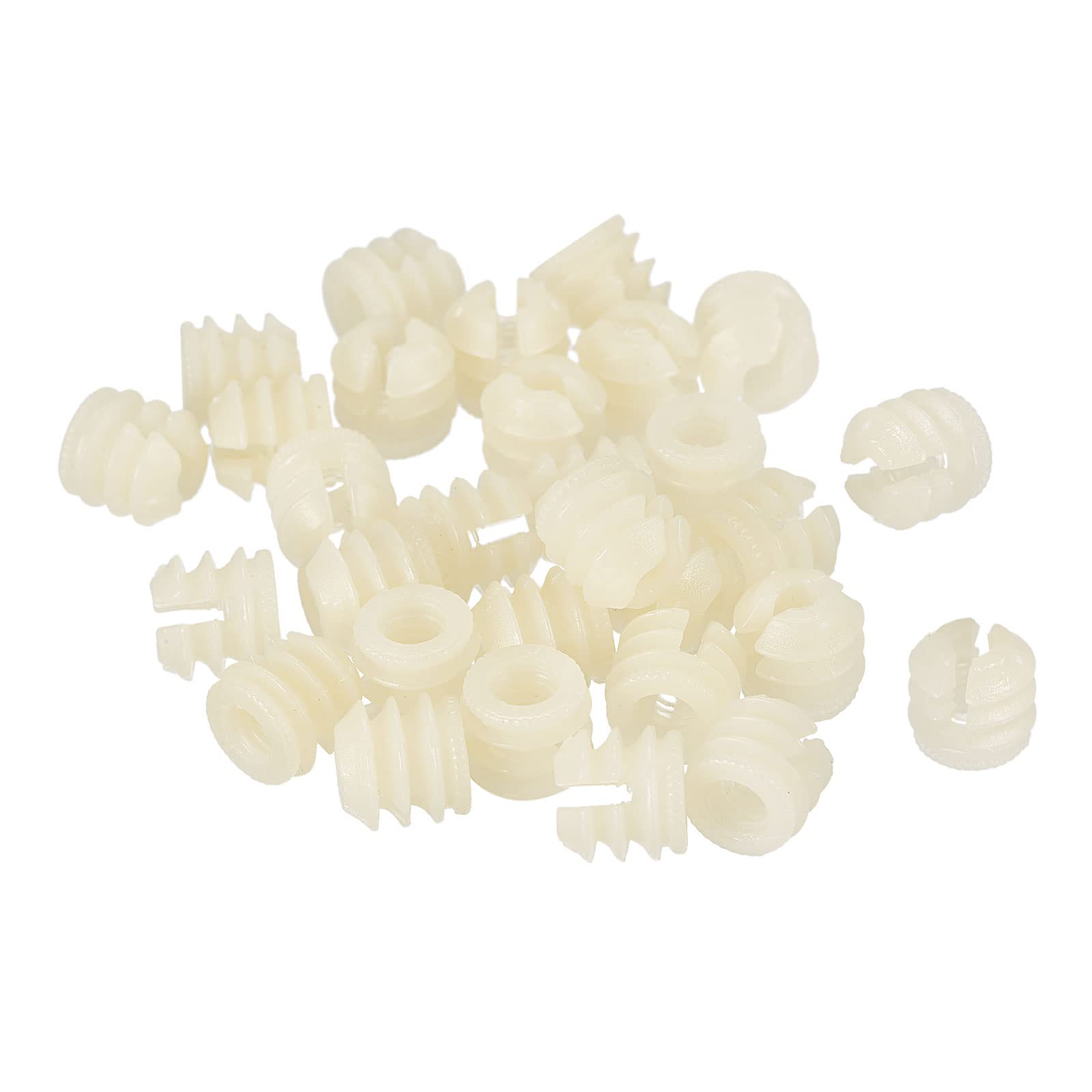 Sourcing Map insert écrou nylon M6 blanc 11mm 80 pcs