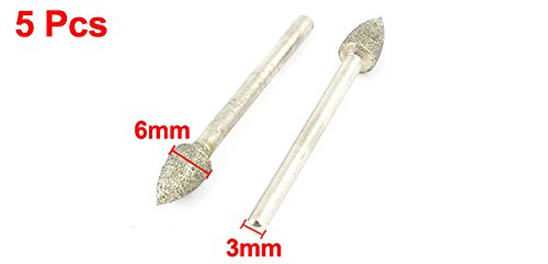 sourcing map fraise diamant conique 3x6 mm lot 5