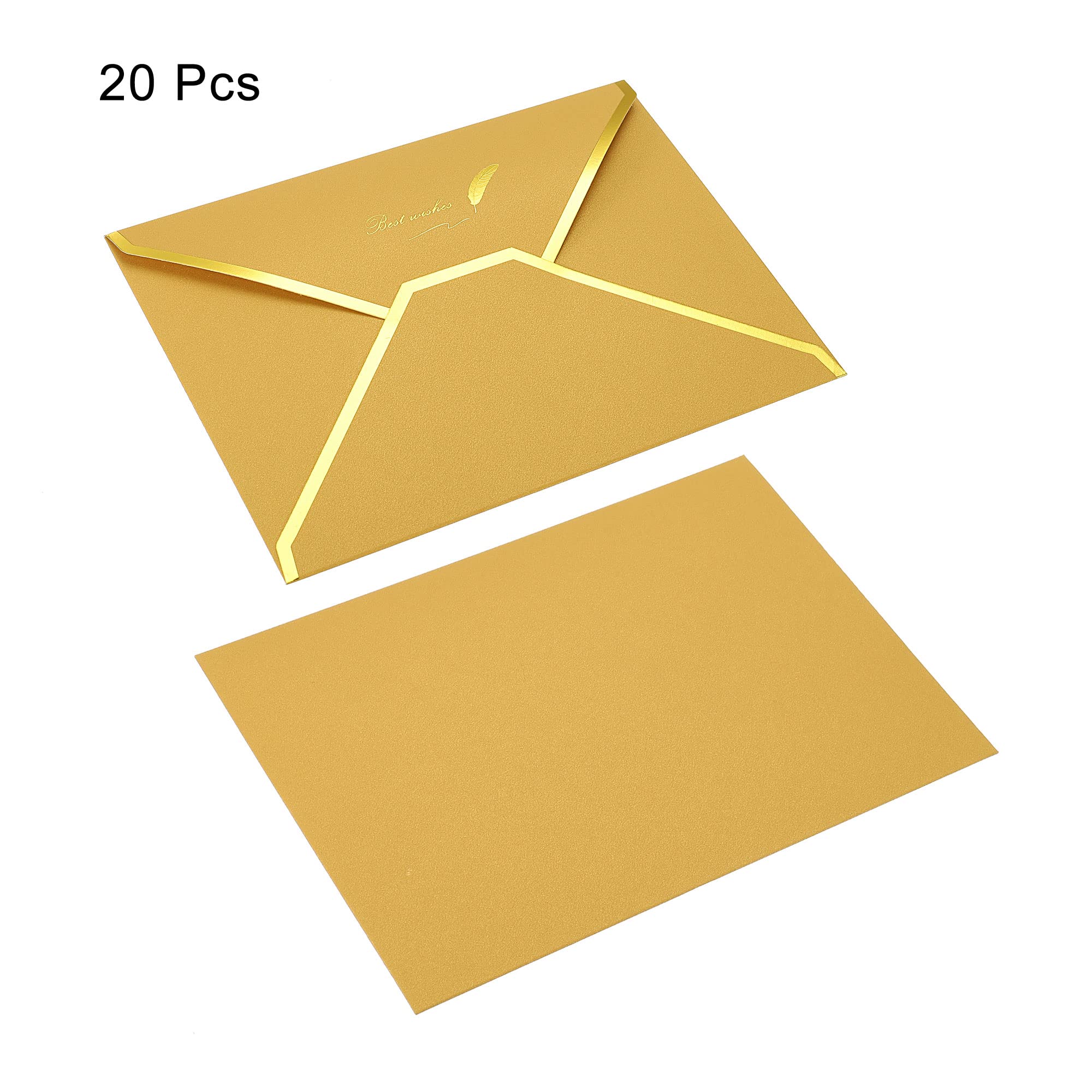 Sourcing Map Enveloppe Dorée B6 13x18 cm Lot de 20 Rabat V