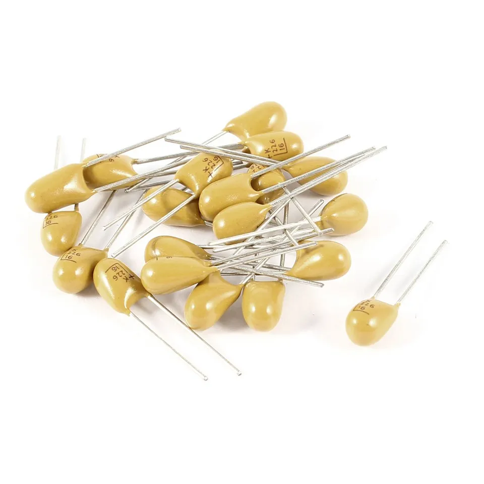sourcingmap Industrial condensateur tantale 22µF 16V 20pcs jaune