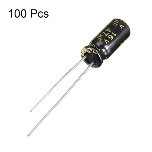 sourcing map 47uF 16V condensateur électrolytique 100 pièces 5x11mm