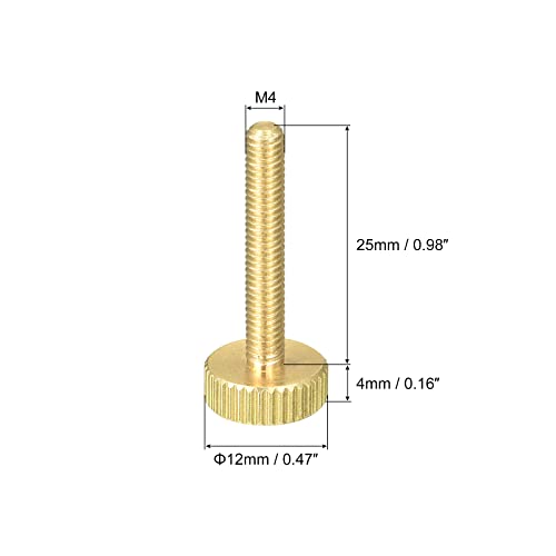 Sourcingmap Vis Moletée Laiton M4x25mm Tête 12mm Lot 2