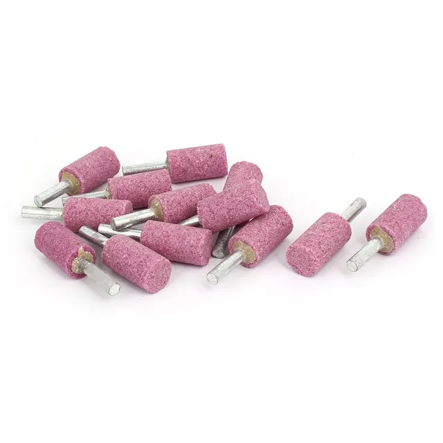 sourcing map meules tige 6mm cylindre 16x30mm rose 12pcs