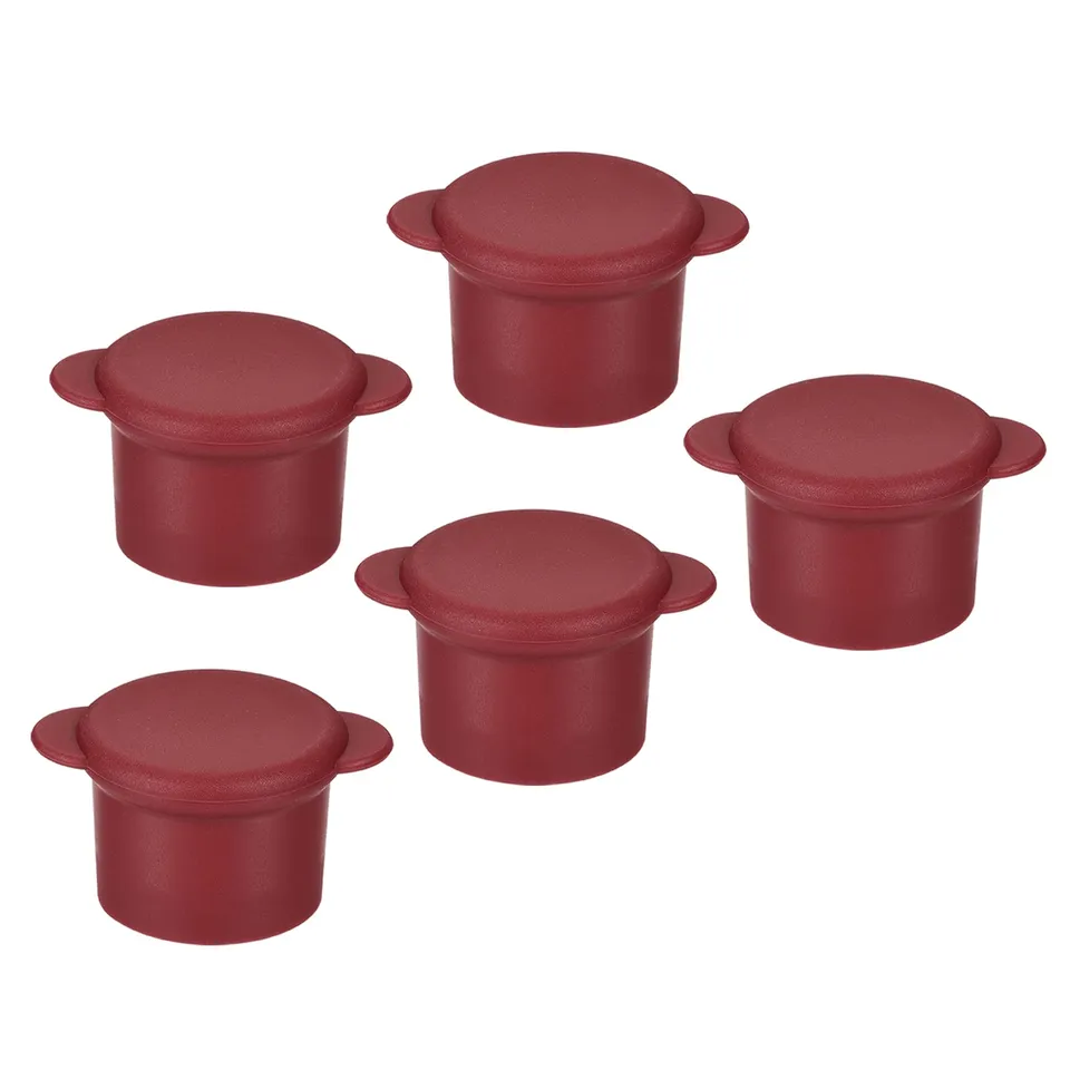 sourcing map Bouchon Bouteille Silicone Rouge 27mm 5 Pièces