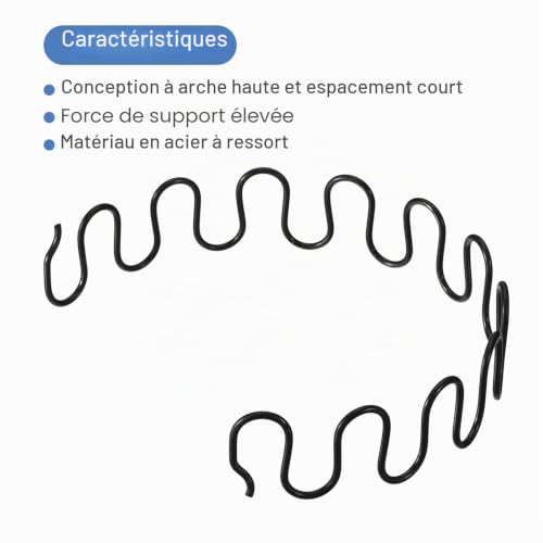 Sourcingmap Home & Garden Ressort canapé 500mm noir lot de 4