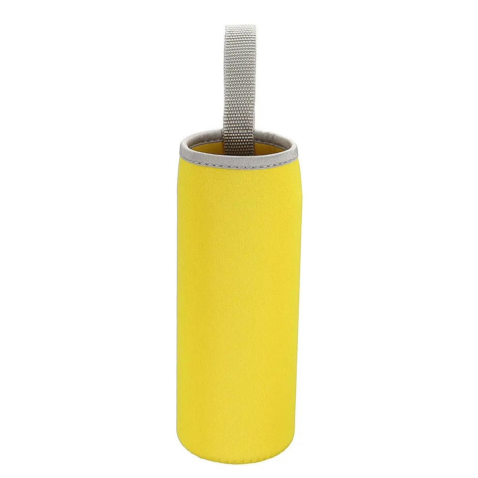 Sourcing Map Housse bouteille néoprène 500ml jaune lot 2 isotherme