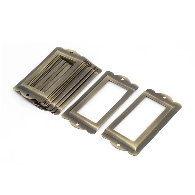 sourcing map Porte-Étiquette Bronze 85x42mm Lot 10 Métal