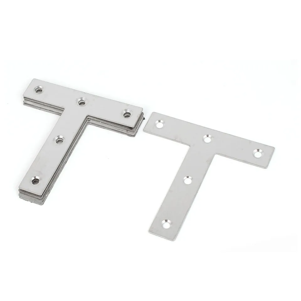 Sourcingmap Home & Garden équerre T inox 80mm argent 5 pcs