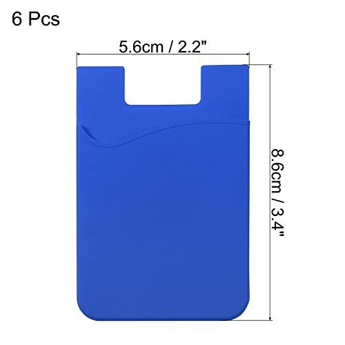 sourcing map Porte-carte adhésif téléphone bleu foncé x6