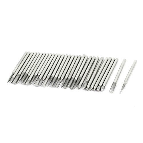 Sourcingmap Fraise Diamant Tige 3mm 30 pcs Coffret Meulage