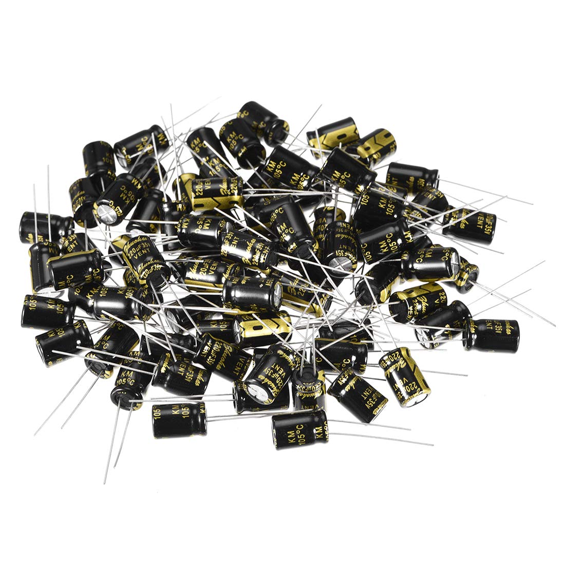 sourcing map Industrial condensateur électrolytique 220uF 35V 80pc