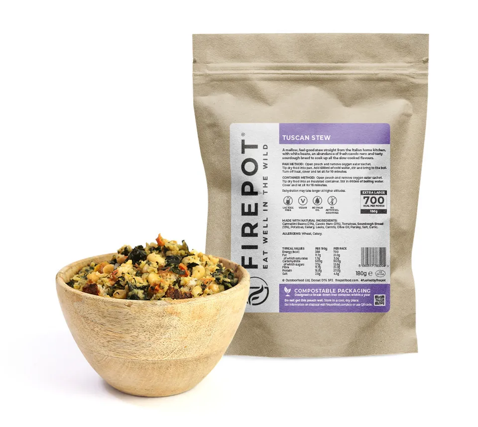 Firepot repas compostable plat lyophilisé Tuscan Stew régulier