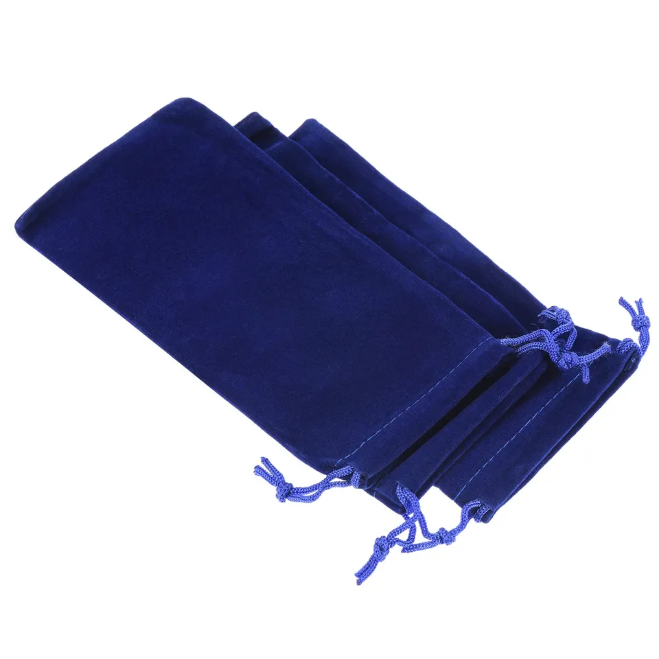 Sourcing Map pochette microfibre bleu foncé 17x8cm lot 3