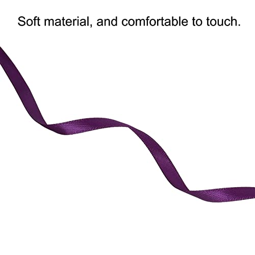 sourcing map Ruban Satin Violet Foncé 7mm x 91,4m Rouleau