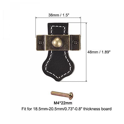 sourcing map Home poignée tiroir cuir noir 48 mm x4 + vis