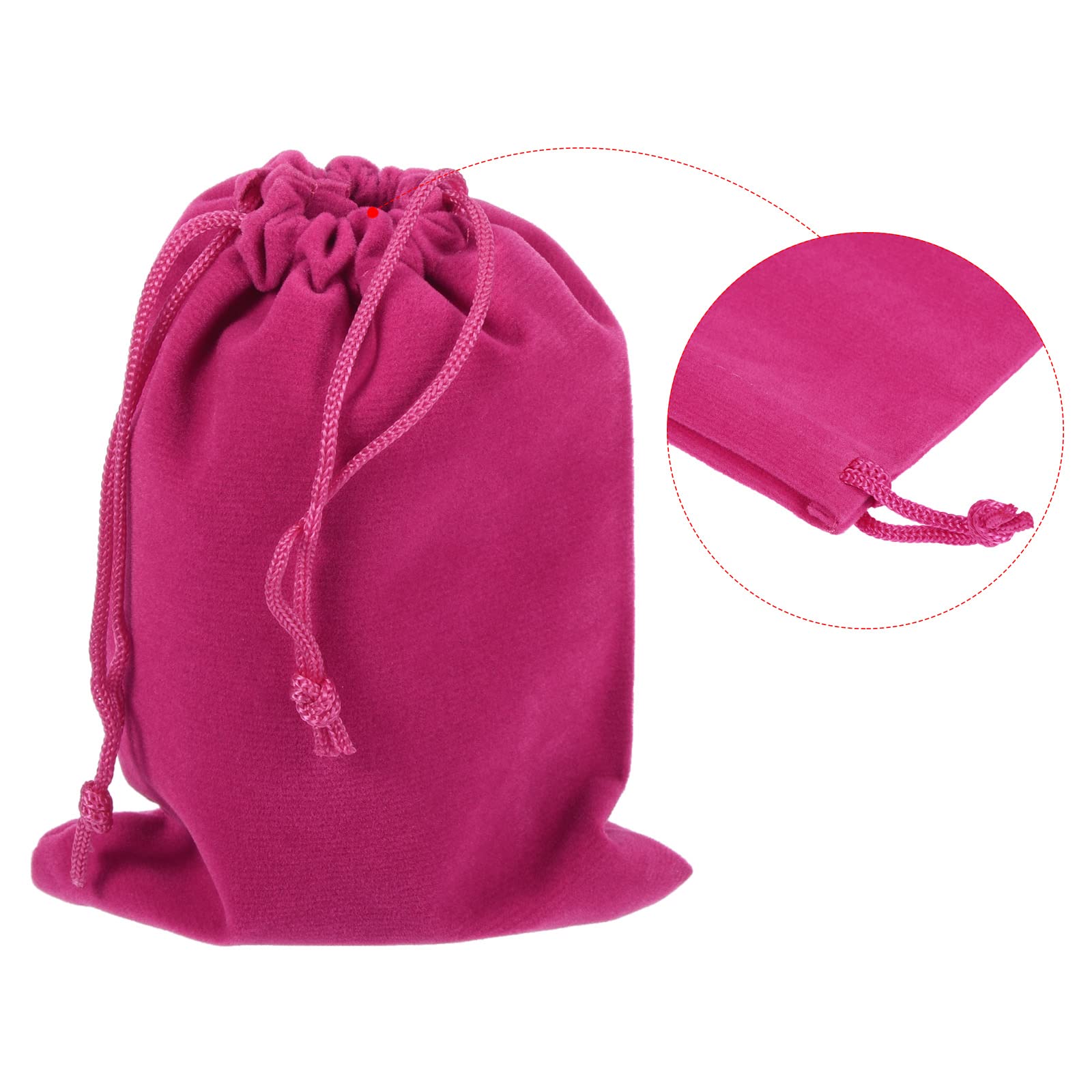 sourcing map Pochette Microfibre Rose Rouge 14x10cm Lot 5