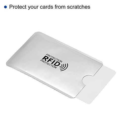 sourcing map Étui carte RFID NFC argenté lot de 30