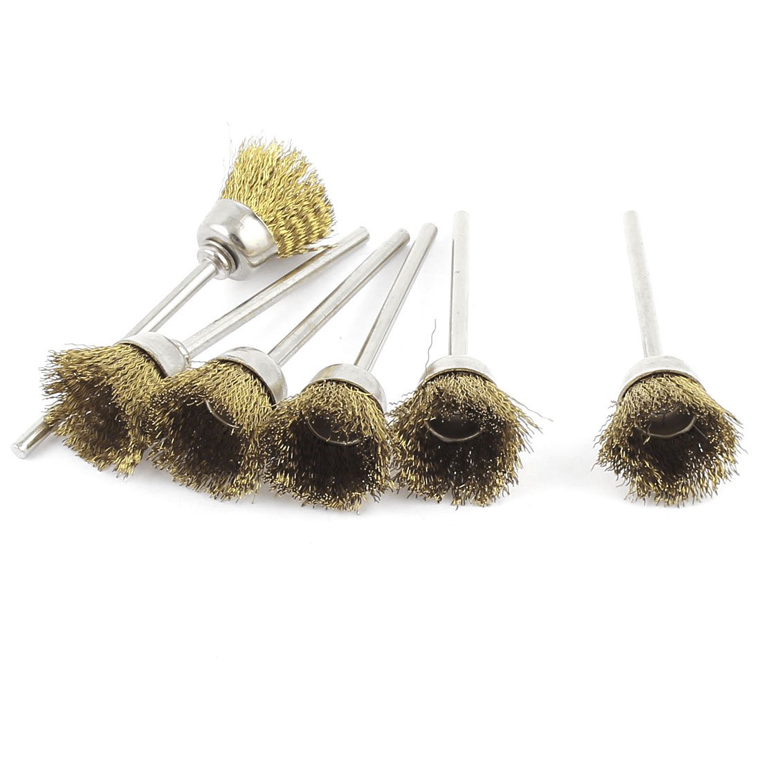 Sourcingmap Brosse coupelle laiton 15mm tige 2,3mm lot 6